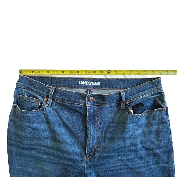 Lands' End Wide Leg Jeans USA Made High Rise Stretch 90s Vintage Minimalist XL - Picture 4 of 8